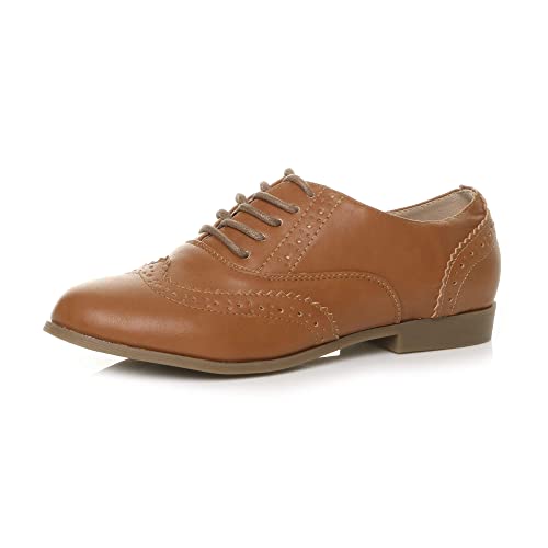 Damen Kleiner Absatz Flache Brogues Schnüren Elegant Arbeit Haferlschuh Budapester Größe 6 39 von Ajvani