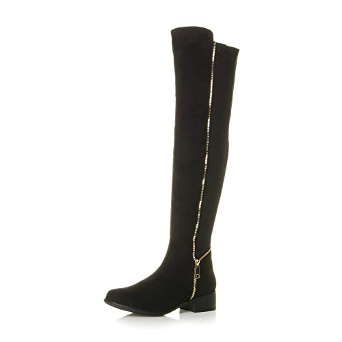Damen Kleiner Absatz Stretch Gummizug Reiten Overkneestifel Größe 8 41 Damen Kleiner Absatz Stretch Gummizug Reiten Overkneestifel Größe 8 41 von Ajvani
