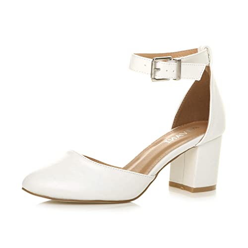 Damen Mitte Blockabsatz Knöchelriemen Schnalle Elegant Pumps Sandalen Größe 7 40 von Ajvani