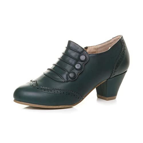 Damen Mitte Blockabsatz Knopf Elegant Arbeit Brogue Stiefeletten Größe 7 40 Damen Mitte Blockabsatz Knopf Elegant Arbeit Brogue Stiefeletten Größe 7 40 von Ajvani