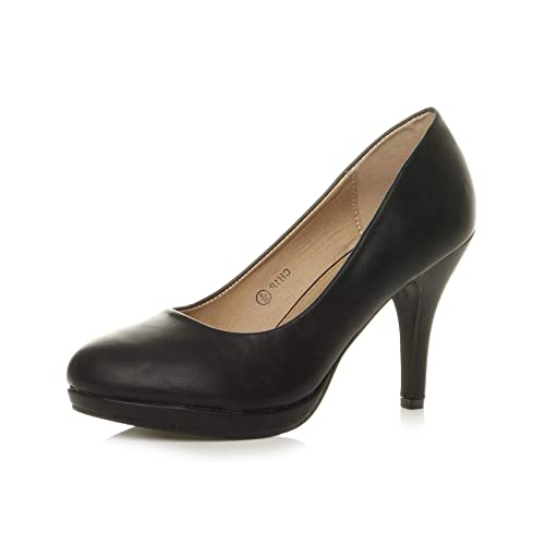 Damen Mittel Hohen Absatz Grund Party Abend Pumps Plateauschuhe Größe 8 41 von Ajvani