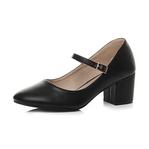 Damen Mittlerer Blockabsatz Riemen Arbeit Abend Brautjungfer Hochzeit Party Mary-Jane-Schuhe Pumps Größe 4 37 von Ajvani