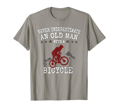 Fahrrad Never Underestimate An Old Man With A Bicycle T-Shirt von Ak Lustige Fahrrad Designs