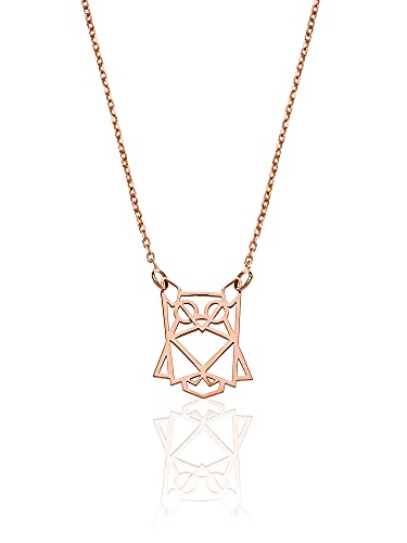 AKA Gioielli® - Origami Eule Anhänger Halskette 925 Silber Rosegold Geschenke für Mädchen und Damen von AKA Gioielli