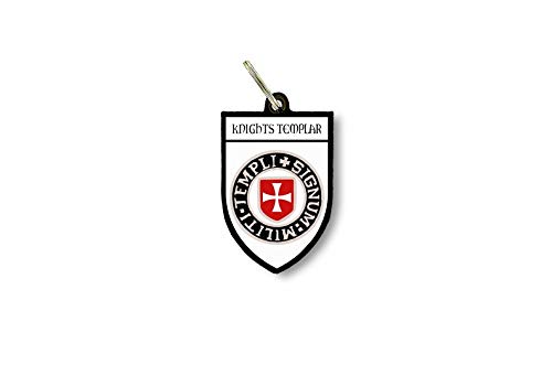 Akachafactory Schlüsselanhänger Ritter Templer Crussader Flagge Nationalschild Ring Silber 6,5 x 4,7 cm von Akachafactory