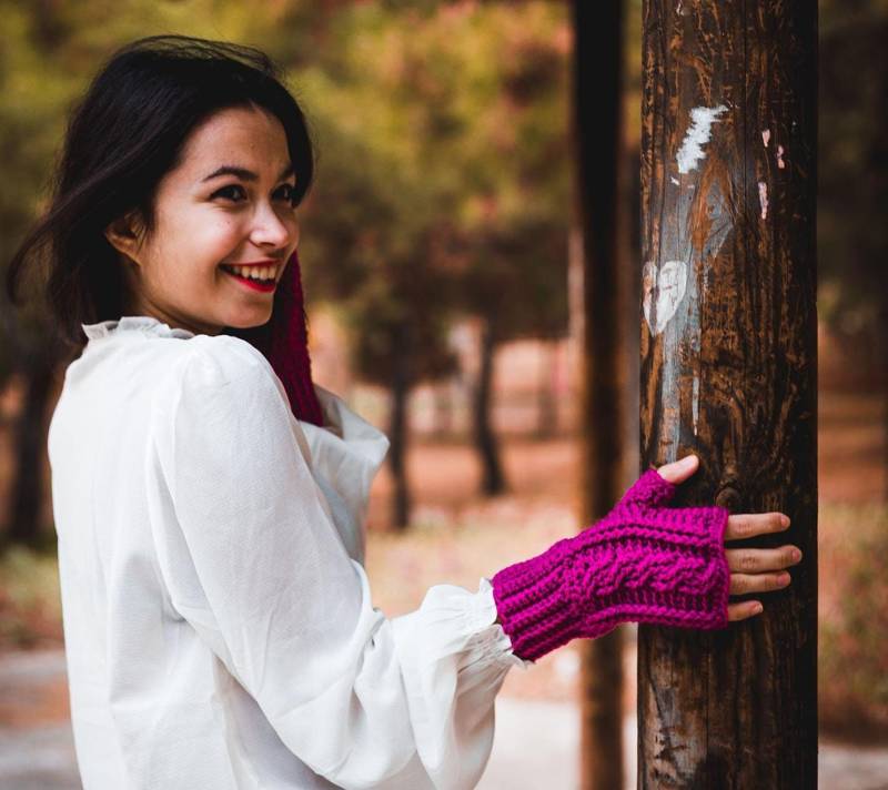 Gehäkelte Fingerlose Handschuhe Damen Handwärmer von Akamatra