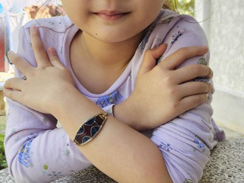 Alpaca Cloisonne Sterling Silber Armband von Akanit