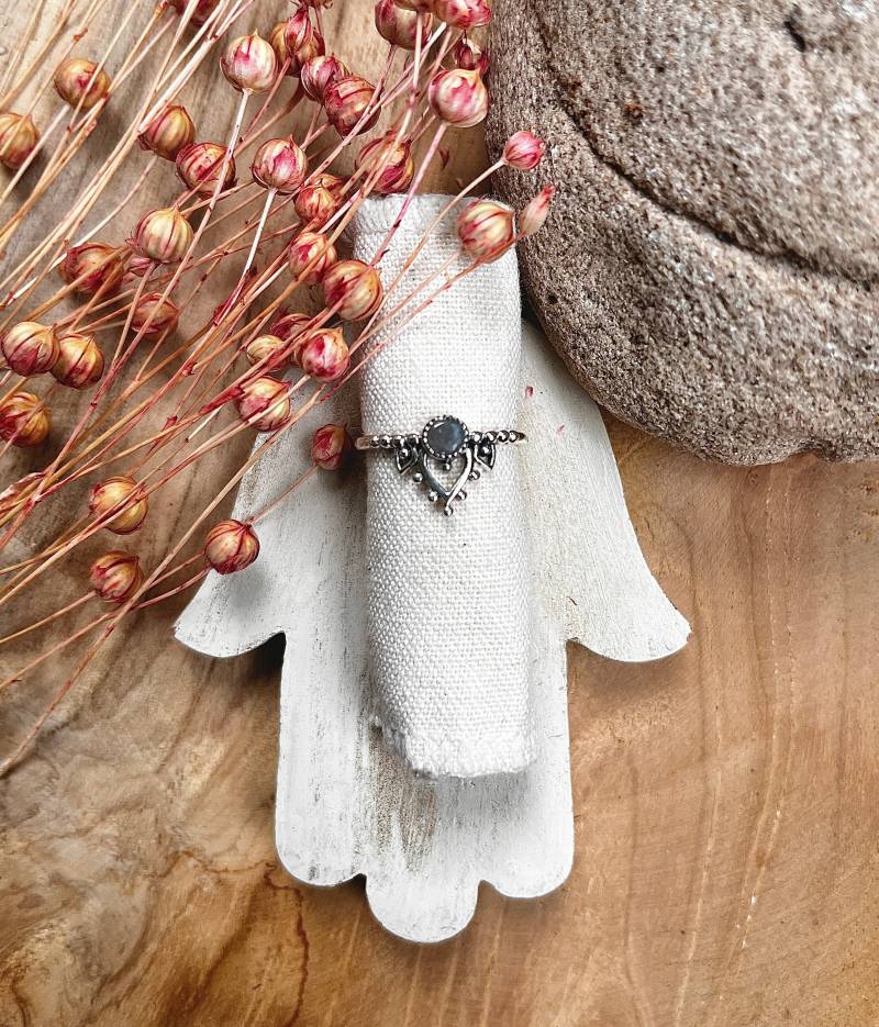 925 Labradorit Ring ~Boho ~Silber ~Mineralstein Silberring~ von Akashaknots