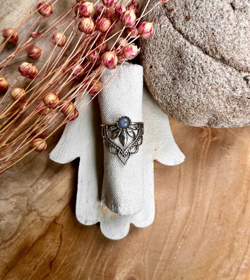 925 Labradorit Ring ~Boho ~Silber ~Mineralstein Silberring~ von Akashaknots