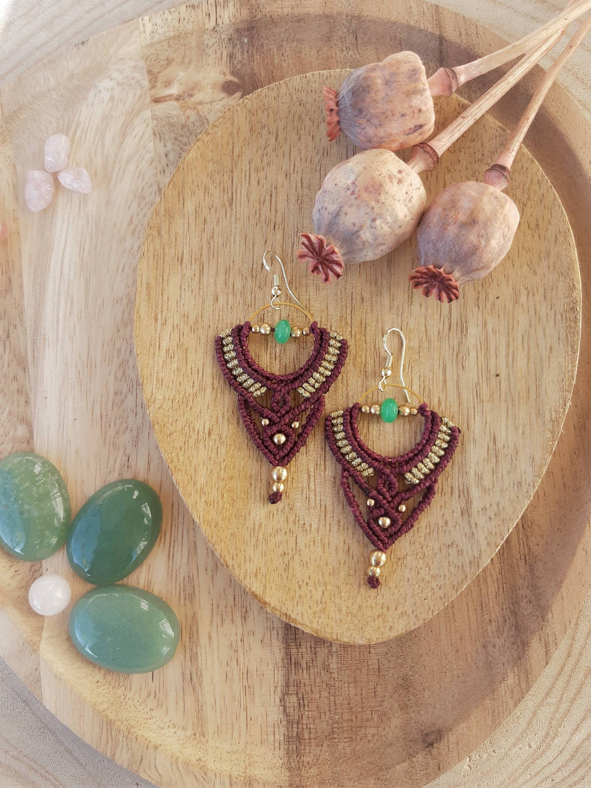 Aventurin Makramee Ohrringe ~ Handgemachter Schmuck Hochzeitsschmuck Boho Inspiriert Göttin Geschenk Aventurin Makramee Ohrringe ~ Handgemachter Schmuck Hochzeitsschmuck Boho Inspiriert Göttin Geschenk von Akashaknots