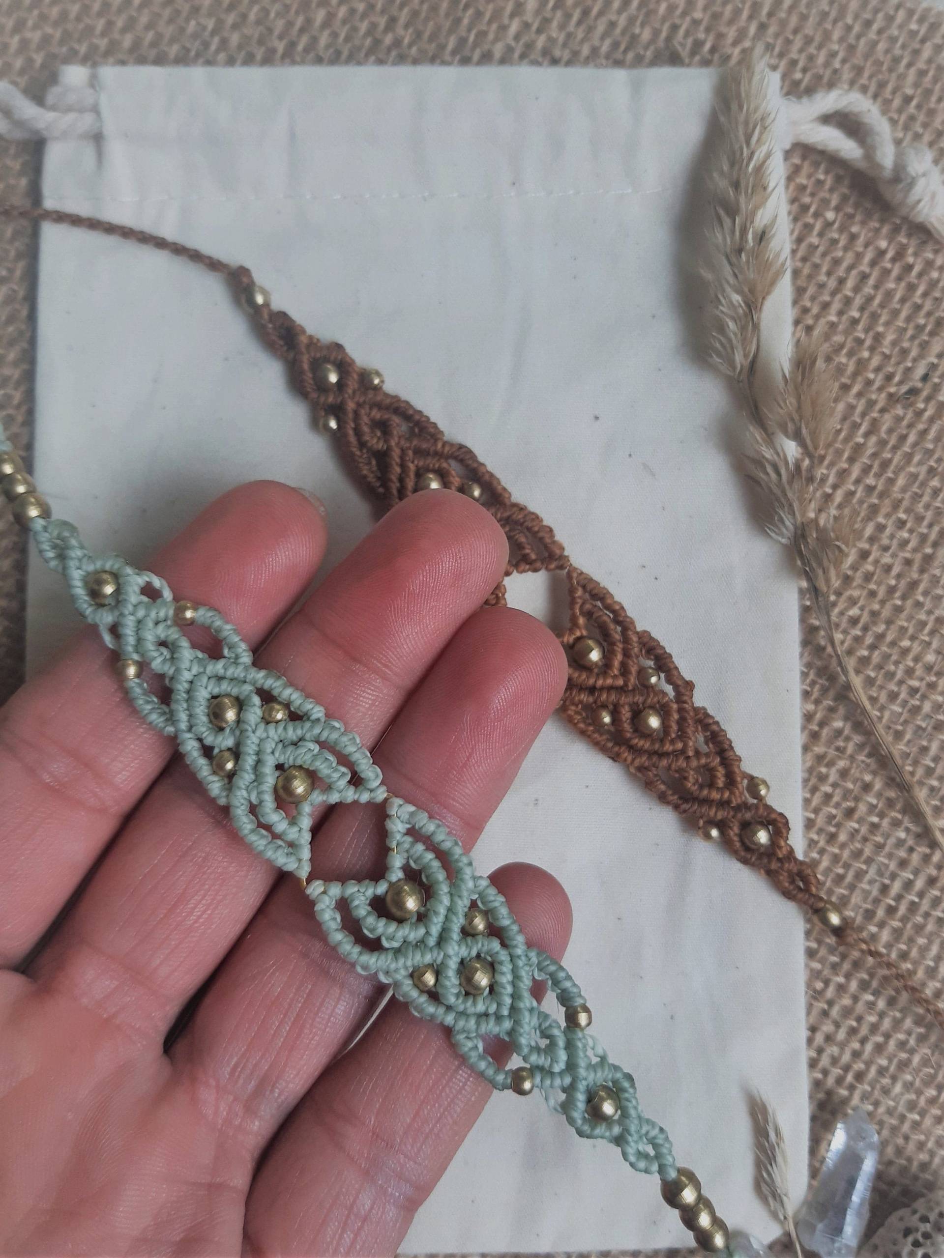 Makramee Armband ~ Boho Alternativer Schmuck Orientalisch Inspirierter Mikromakramee Handgemachtes von Akashaknots