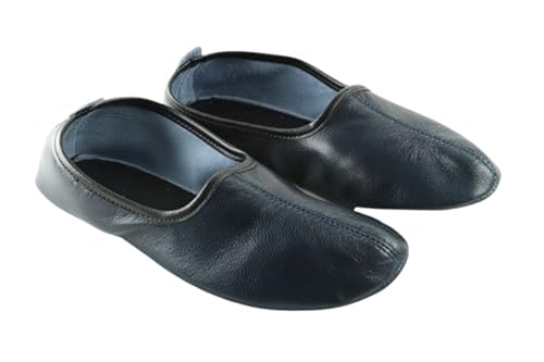 Akdam Damen Indoor Leder Hausschuhe Dunkelblau Traditionelle Babouche Hausschuhe Barfuß Mokassin Tai Chi Schuhe, Dunkelblau, 37.5 EU Akdam Damen Indoor Leder Hausschuhe Dunkelblau Traditionelle Babouche Hausschuhe Barfuß Mokassin Tai Chi Schuhe, Dunkelblau, 37.5 EU von Akdam