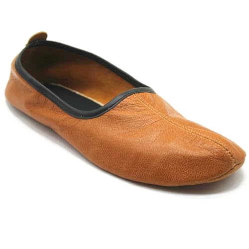 Akdam Herren-Hausschuhe, Leder, Antik Hellbraun, traditionelle Babouche-Hausschuhe, Barfuß-Mokassin, Größe 38, Antik-Braun, 37.5 EU Akdam Herren-Hausschuhe, Leder, Antik Hellbraun, traditionelle Babouche-Hausschuhe, Barfuß-Mokassin, Größe 38, Antik-Braun, 37.5 EU von Akdam