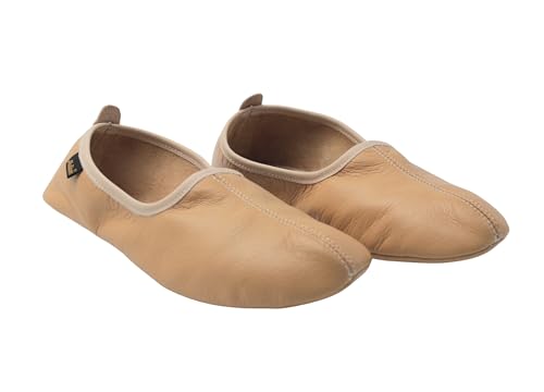 Akdam Herren-Hausschuhe, Leder, traditionell, Babouche, Barfuß-Mokassin, Beige, 46 EU Akdam Herren-Hausschuhe, Leder, traditionell, Babouche, Barfuß-Mokassin, Beige, 46 EU von Akdam