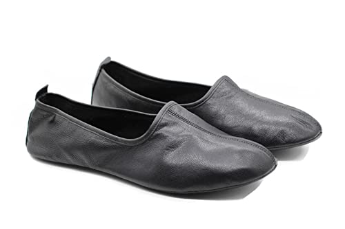 Akdam Herren-Hausschuhe aus Leder, für den Innenbereich, Schwarz, traditionelle Babouche-Hausschuhe, Schwarz, 42 EU Akdam Herren-Hausschuhe aus Leder, für den Innenbereich, Schwarz, traditionelle Babouche-Hausschuhe, Schwarz, 42 EU von Akdam