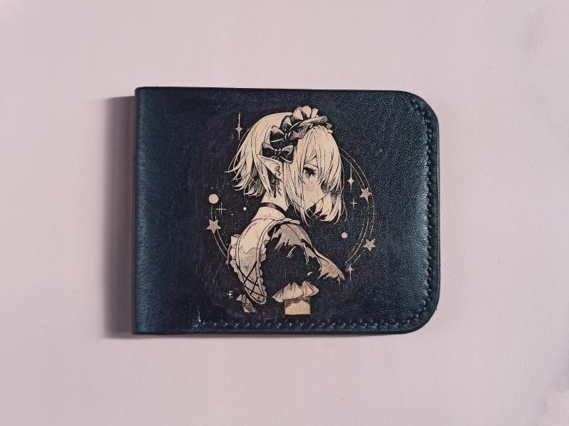 Handgemachtes Portemonnaie Im Anime Stil. Echtes Leder von Akileathercraft