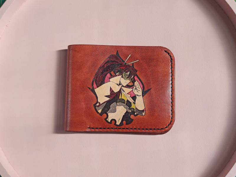 Handgemachtes Portemonnaie Im Anime Stil. Echtes Leder von Akileathercraft