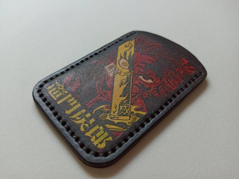 Kartenhalter Aus Leder Im Anime Stil. Handgefertigt. Aus Echtem von Akileathercraft