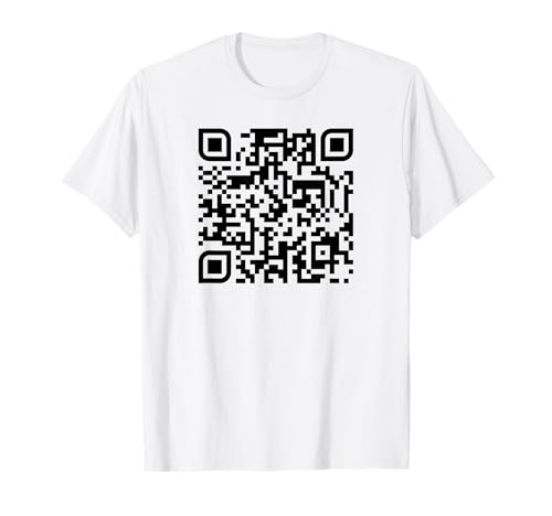 AkimoStyles Herren Unisex-Erwachsene Kurzarm T-Shirt Weiß Small Klassisch Crew-Ausschnitt Pull-On 1 Count QR-Code-Design Einfarbig Klassisch von AkimoStyles