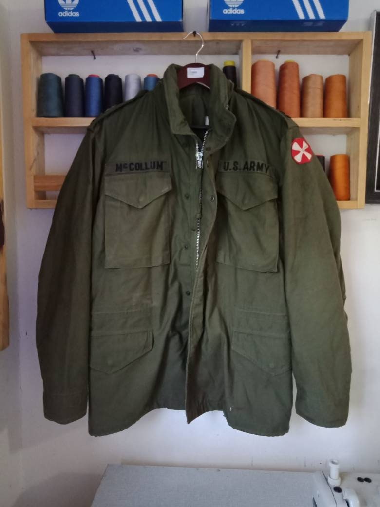Vintage 60Er Jahre M-65 Filid Jacke Grüne Armee Militär Og 107 Us Army Button Conma von Akira96