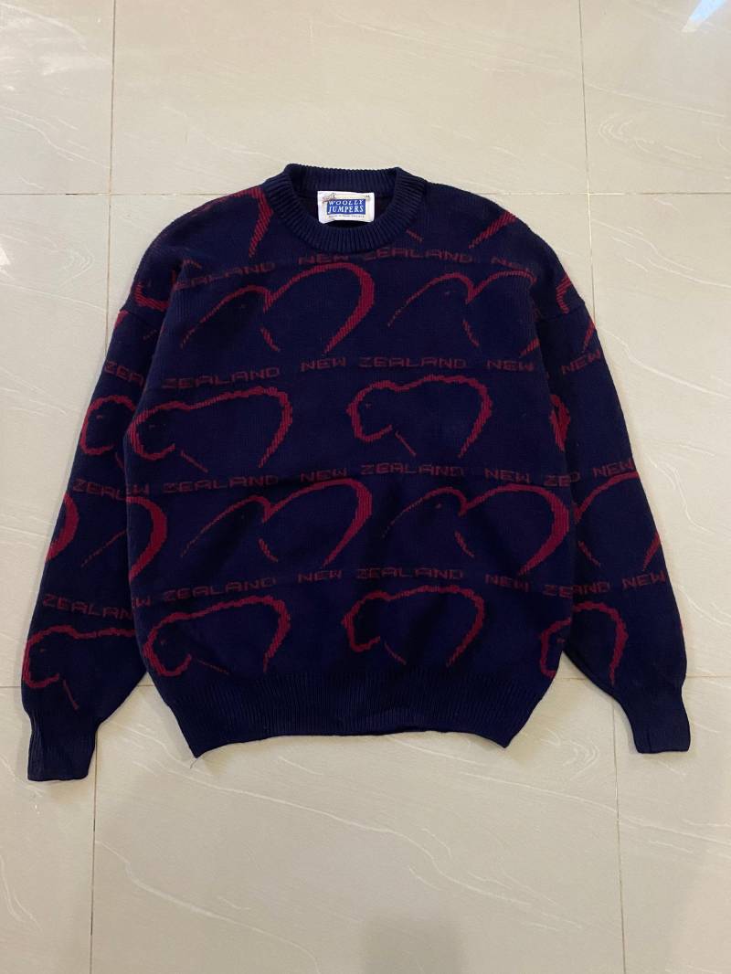 Vintage Wollpullover Neuseeland Strick Pullover Madium Größe Pure New von Akira96