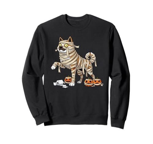 Lustiger Akita Mummy Kürbis Halloween Kinder Herren Damen Sweatshirt von Akita Lovers Cute Halloween Outfits for Boy Girl