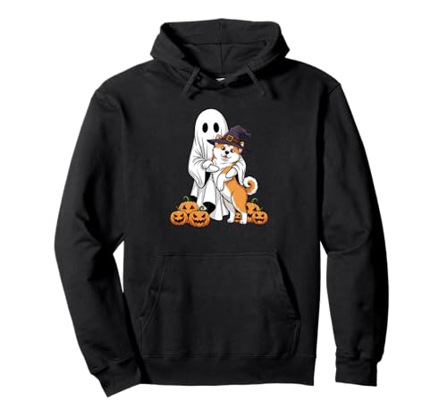 Lustiger Geist Akita Kürbis Halloween Kinder Herren Damen Pullover Hoodie von Akita Lovers Cute Halloween Outfits for Boy Girl