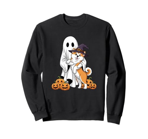 Lustiger Geist Akita Kürbis Halloween Kinder Herren Damen Sweatshirt von Akita Lovers Cute Halloween Outfits for Boy Girl
