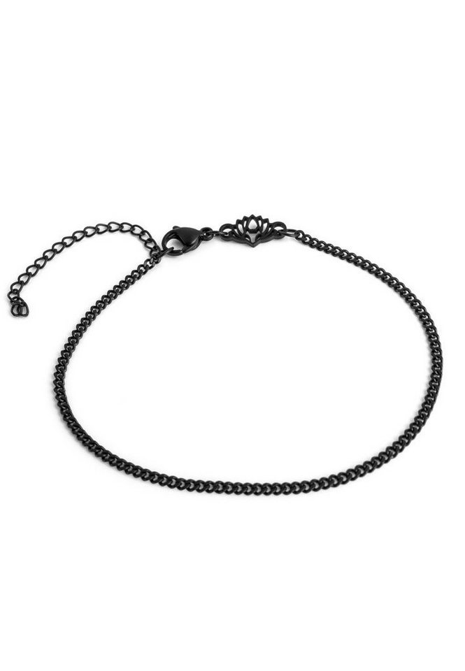 Akitsune Armband Cuban Kettengliederarmband Mattschwarz 2 mm 19cm von Akitsune