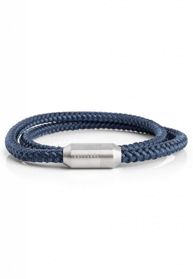 Akitsune Armband Mare Nylon Bracelet Mattsilber - Navyblau 18 cm von Akitsune