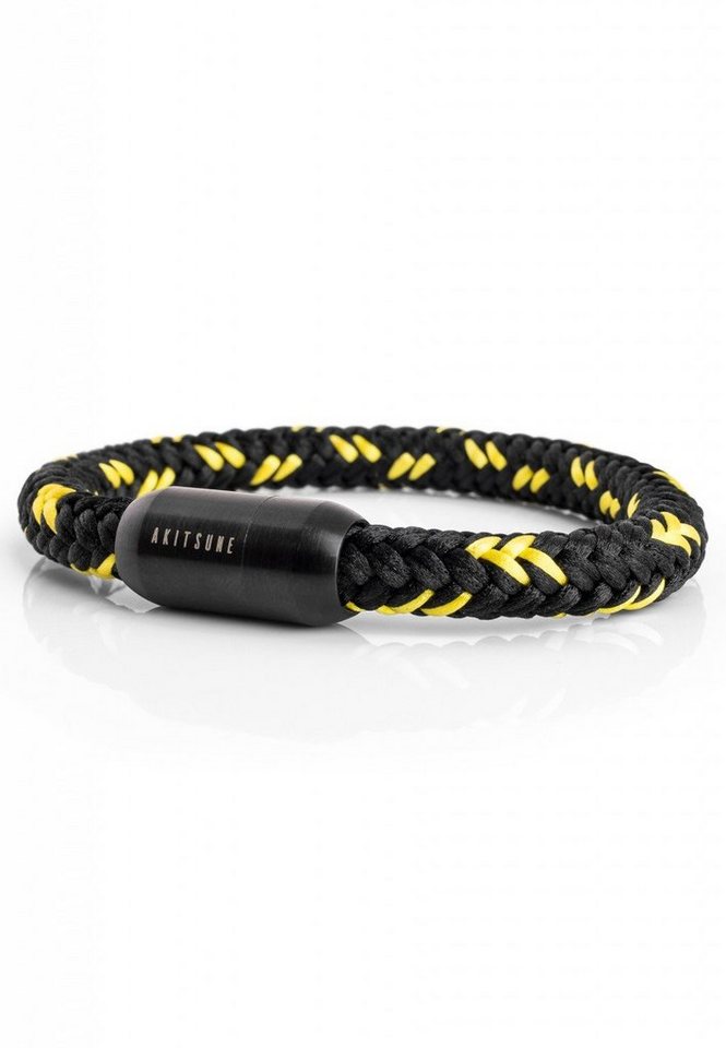 Akitsune Armband Portus Nylonarmband Mattschwarz - Schwarz-Gelb 20cm von Akitsune