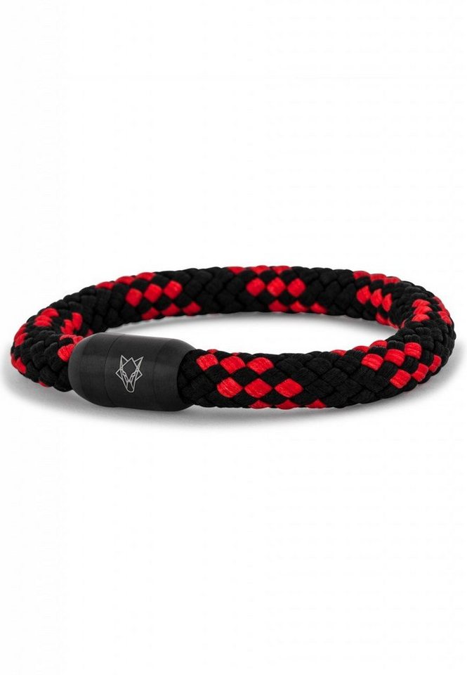 Akitsune Armband Portus Segeltau-Armband Mattschwarz - Schwarz-Rot 20cm von Akitsune