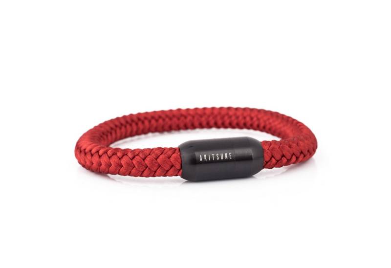 Akitsune Armband Portus Segeltau-Armband Schwarz-Weinrot 19cm von Akitsune