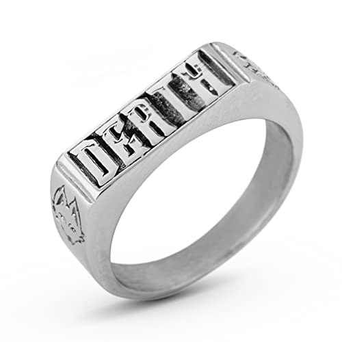 Akitsune Death Statement Ring | Stapelbarer Ring Herren Frauen Edelstahl Designer Silber - US 12 von Akitsune