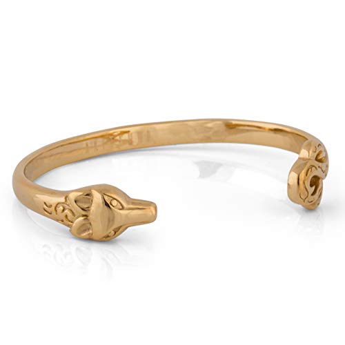 Akitsune Ferus Armreif | Armschmuck Frauen Herren Edelstahl Armband Cuff Bracelet Fuchs Minimalistisch Gold 65mm von Akitsune