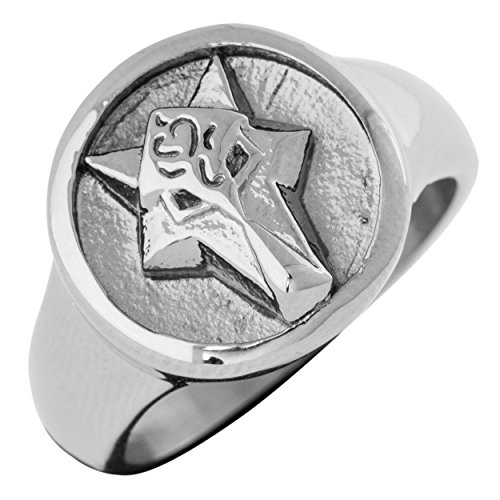 Akitsune Ferus Ring | Fuchs Design-Ring Frauen Herren Siegelring Edelstahl - Silber - US 7 von Akitsune