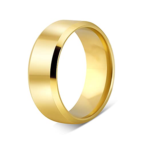 Akitsune Gembu Ring | 8mm | Damen Herren Edelstahl Ring Herren Designer Gold - US 7 von Akitsune