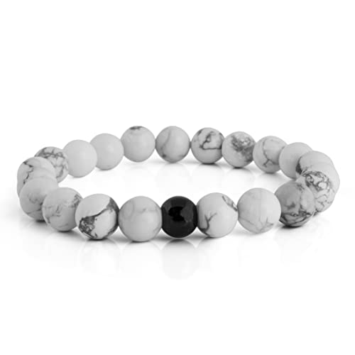 Akitsune Globae Perlen-Armband | Armschmuck Damen Herren Beads - Türkis Weiß - 18cm Akitsune Globae Perlen-Armband | Armschmuck Damen Herren Beads - Türkis Weiß - 18cm von Akitsune
