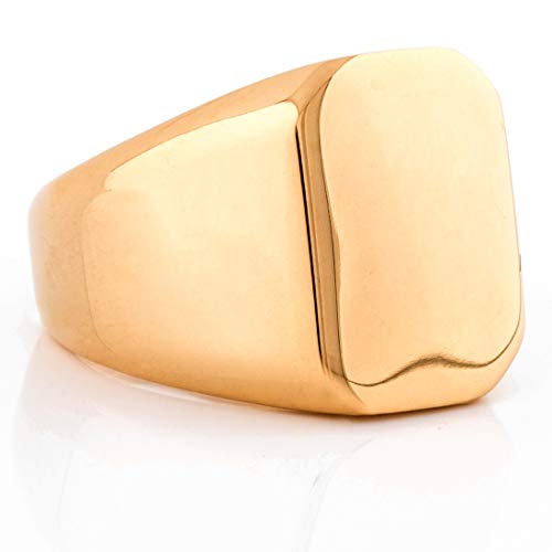 Akitsune Iustitia Ring | Design-Ring Frauen Herren Schlicht Edelstahl Minimalistisch - Gold - US 10 von Akitsune