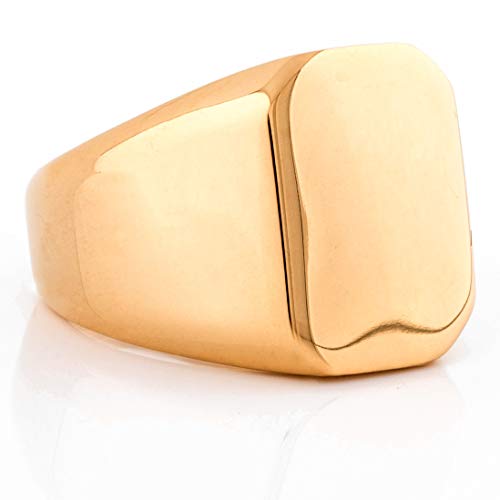 Akitsune Iustitia Ring | Design-Ring Frauen Herren Schlicht Edelstahl Minimalistisch - Gold - US 6 von Akitsune