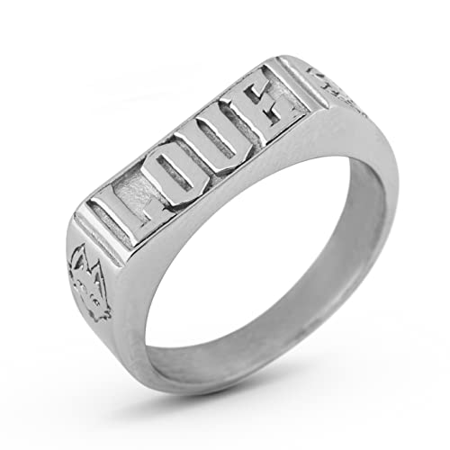 Akitsune Love Statement Ring | Stapelbarer Ring Herren Frauen Edelstahl Designer Silber - US 6 von Akitsune