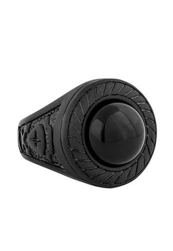 Akitsune Mortis Ring | Ornament Design-Ring Frauen Herren Edelstahl Groß Kreuzfahrer Siegel - Mattschwarz - US 10 Akitsune Mortis Ring | Ornament Design-Ring Frauen Herren Edelstahl Groß Kreuzfahrer Siegel - Mattschwarz - US 10 von Akitsune