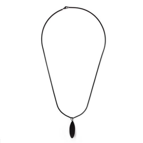 Akitsune Nalu Anhänger inkl. 70cm Kette | Halskette Frauen Herren Edelstahl Surfboard - Mattschwarz von Akitsune