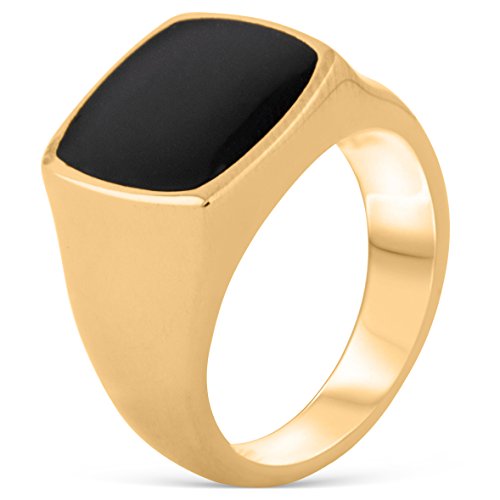 Akitsune Opul Ring | Design-Ring Frauen Herren Edelstahl Groß Minimalistisch Siegel - Gold - US 11 von Akitsune