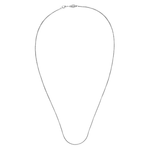 Akitsune Pearl Kette 80 cm lang | 2 mm breit | Halskette Frauen Herren Edelstahl Karabiner Wasserfeste Herrenhalskette - Silber von Akitsune