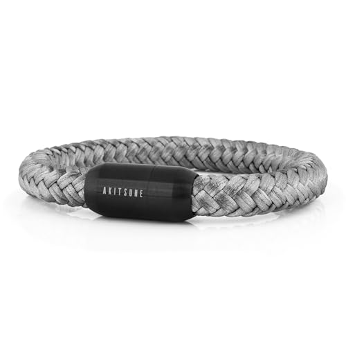 Akitsune Portus Segeltau Armband | Magnetischer Kapselverschluss Armschmuck Damen Anker Herren Maritim - Schwarz-Dunkelgrau 20cm Akitsune Portus Segeltau Armband | Magnetischer Kapselverschluss Armschmuck Damen Anker Herren Maritim - Schwarz-Dunkelgrau 20cm von Akitsune