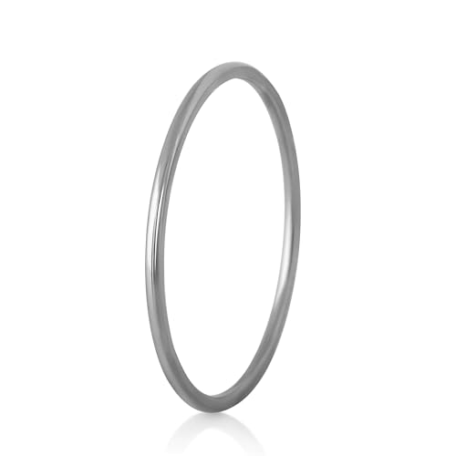 Akitsune Purity Damenring | Eleganter 316L Edelstahlring für Frauen | Minimalistischer Ring | 1 mm Durchmesser | Wasserfest und Antiallergen | Silber - Größe 52 von Akitsune