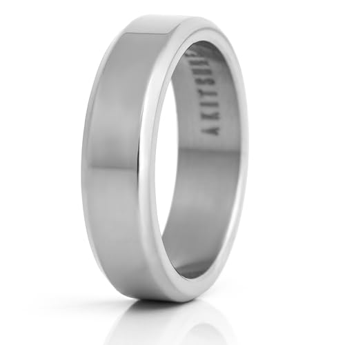 Akitsune Purus Bandring | Schmaler Design-Ring Frauen Herren Edelstahl Elegant Luxus Premium Minimalistisch - Silber - US 10 von Akitsune