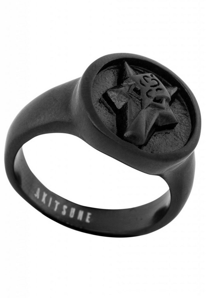 Akitsune Siegelring Ferus Ring Mattschwarz EU 65 - UK V - US 11 von Akitsune