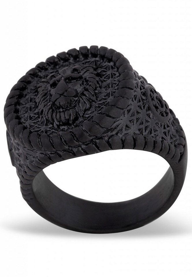 Akitsune Siegelring Imperator Ring Mattschwarz EU 65 - UK V - US 11 von Akitsune